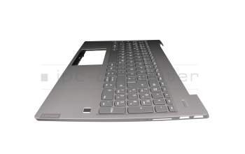 5CB0U42543 teclado incl. topcase original Lenovo DE (alemán) gris/canaso con retroiluminacion