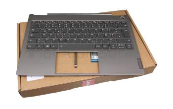 5CB0U43194 teclado incl. topcase original Lenovo DE (alemán) gris/canaso con retroiluminacion