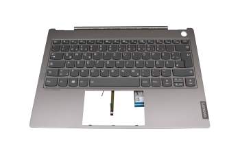 5CB0U43194 teclado incl. topcase original Lenovo DE (alemán) gris/canaso con retroiluminacion