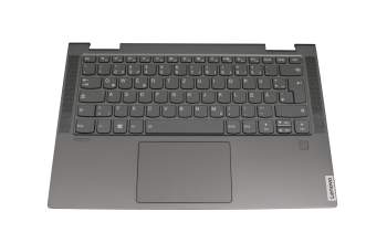 5CB0U43939 teclado incl. topcase original Lenovo DE (alemán) gris/canaso con retroiluminacion