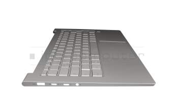 5CB0U44258 teclado incl. topcase original Lenovo DE (alemán) plateado/plateado con retroiluminacion