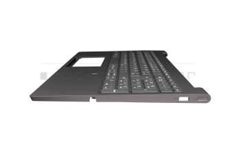 5CB0W43586 teclado incl. topcase original Lenovo DE (alemán) gris/canaso con retroiluminacion