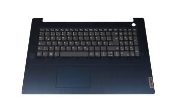 5CB0X56818 teclado incl. topcase original Lenovo DE (alemán) gris/azul (Fingerprint)