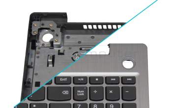 5CB0X57519 teclado incl. topcase original Lenovo DE (alemán) gris/plateado Huella dactilar