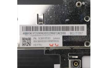 Lenovo 5CB0Y85381 C-Abdeckung mit Tastatur, Griechisch, Platingrau, Hintergrundbeleuchtung, Fingerabdruck