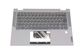 5CB0Y85408 teclado incl. topcase original Lenovo DE (alemán) gris/canaso