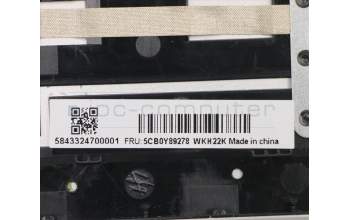 Lenovo 5CB0Y89278 C-Cover with keyboard, Hebrew, Silver, Backlight, Fingerprint