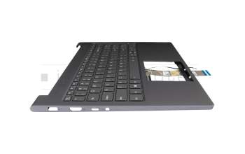 5CB0Z28179 teclado incl. topcase original Lenovo US (Inglés) gris/canaso con retroiluminacion