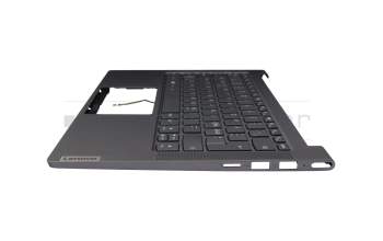 5CB0Z32117 teclado incl. topcase original Lenovo ND (nórdico) gris/canaso con retroiluminacion