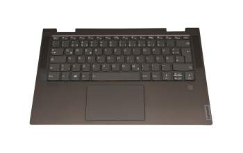 5CB1A08859 teclado incl. topcase original Lenovo DE (alemán) gris/verde oscuro con retroiluminacion