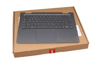 5CB1A14282 teclado incl. topcase original Lenovo DE (alemán) gris/canaso con retroiluminacion