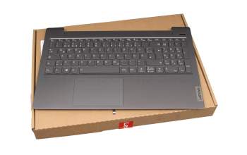 5CB1A24895 teclado incl. topcase original Lenovo DE (alemán) gris/canaso con retroiluminacion