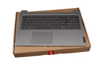 5CB1B07172 teclado incl. topcase original Lenovo DE (alemán) gris/canaso con retroiluminacion