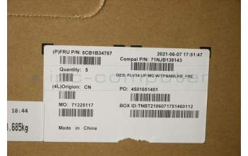 Lenovo 5CB1B34707 COVER Upper Case ASM_FRA C 20VD MGNBL