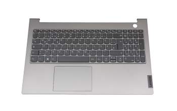 5CB1B35072 teclado incl. topcase original Lenovo DE (alemán) gris oscuro/canaso