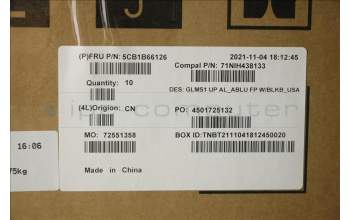 Lenovo 5CB1B66126 COVER UpperCase_USA ENG C82FE ALBUW FPBL