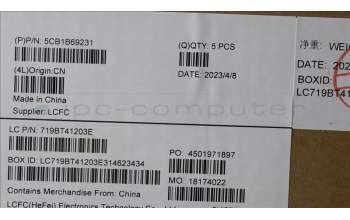 Lenovo 5CB1B69231 COVER UpperCaseASM_FRA/ENGL82H8NFPAGNBL