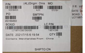 Lenovo 5CB1B84533 COVER UpperCaseASM_THAIL82H8NFPSDNBL