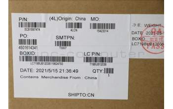 Lenovo 5CB1B97474 COVER Upper Case ASM_RUS L82H9 FP A/GUMA