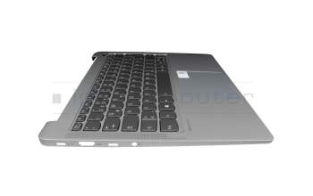 5CB1C04869 teclado incl. topcase original Lenovo DE (alemán) gris/plateado con retroiluminacion