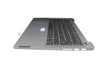 5CB1C04869 teclado incl. topcase original Lenovo DE (alemán) gris/plateado con retroiluminacion