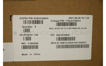 Lenovo 5CB1C04874 COVER UpperCaseASM_SLV C82L3 CloBL