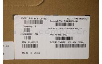 Lenovo 5CB1C04893 COVER UpperCaseASM_ITA C82L3 StoBL