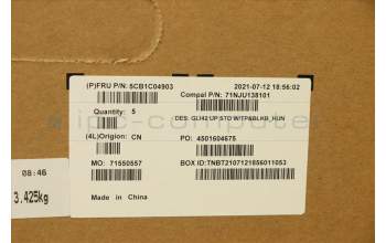 Lenovo 5CB1C04903 COVER UpperCaseASM_HUN C82L3 StoBL