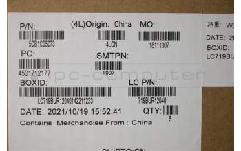 Lenovo 5CB1C05073 COVER Upper Case ASM_SP L81X7 NFPABDIS