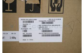 Lenovo 5CB1C13500 COVER Upper C82LM AL_ABLU FP BLKB_HUN