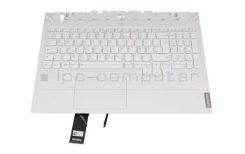 5CB1C74876 teclado incl. topcase original Lenovo DE (alemán) blanco/blanco con retroiluminacion