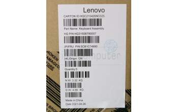 Lenovo 5CB1C74990 COVER Upper Case ASM_SWS H82L5 STO DIS