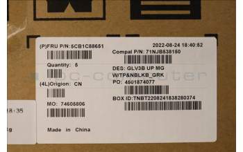 Lenovo 5CB1C88651 COVER UpperCaseASM_GRE C21A4 MGNBL