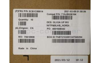 Lenovo 5CB1C89914 COVER Upper Case ASM_NORDIC C 21A2 MGBL