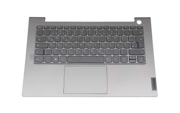 5CB1C89916 teclado incl. topcase original Lenovo DE (alemán) gris oscuro/canaso con retroiluminacion