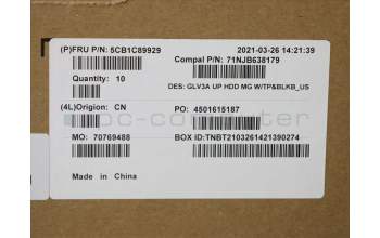 Lenovo 5CB1C89929 COVER Upper Case ASM_ENG C 21A2 HDMGBL