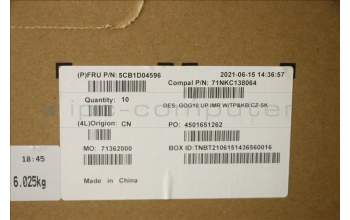 Lenovo 5CB1D04596 COVER Upper Case ASM_CZE/SLK C 82K1