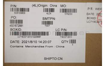 Lenovo 5CB1D09630 COVER Upper Case ASM_HBW L82JFSGw/RGBWRF