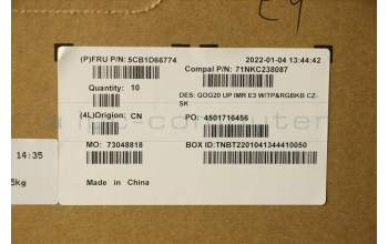Lenovo 5CB1D66774 COVER UpperCaseASM_CZE/SLK C 82K2 E3 RGB