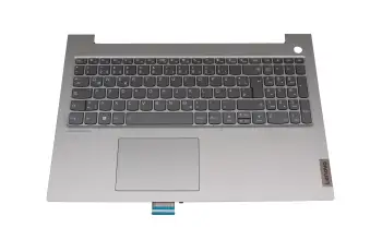 5CB1D70715 teclado incl. topcase original Lenovo DE (alemán) gris/canaso con retroiluminacion