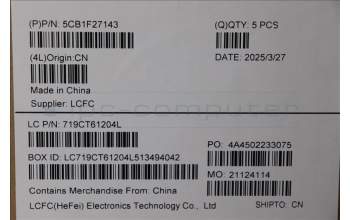 Lenovo 5CB1F27143 C-Cover with keyboard, Czech Slovakian, Cloud Grey, Non-FingerPrint, UK