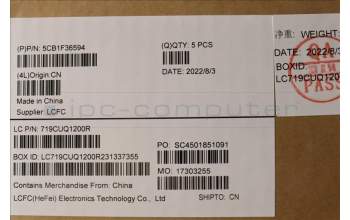 Lenovo 5CB1F36594 COVER Upper Case ASM_GRE L82QY BK_TEX