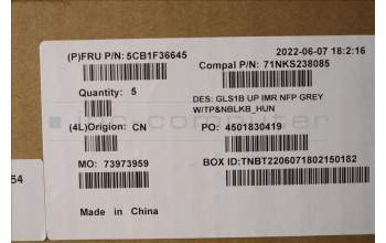 Lenovo 5CB1F36645 COVER UpperCaseASM_HUN C82R1 NFP CG