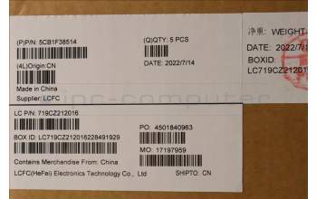 Lenovo 5CB1F38514 COVER Upper Case ASM_THAI L82RF SG w/RGB