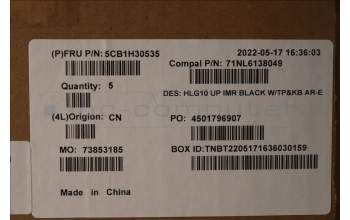 Lenovo 5CB1H30535 COVER Upper Case ASM_ARA C 82S9 BLA