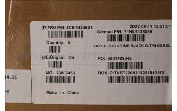 Lenovo 5CB1H30551 COVER Upper Case ASM_BEL C 82S9 BLA