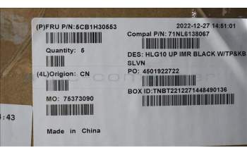 Lenovo 5CB1H30553 COVER Upper Case ASM_SLV C 82S9 BLA