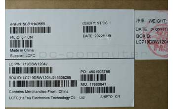 Lenovo 5CB1H43559 COVER Upper Case ASM_BEL L82RJ FP MB BL
