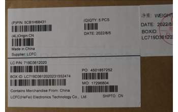 Lenovo 5CB1H68431 COVER Upper Case ASM_FRA L82RD CG WH