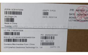 Lenovo 5CB1H70399 COVER Upper Case ASM_CZE/SLK L82R4 FPAB